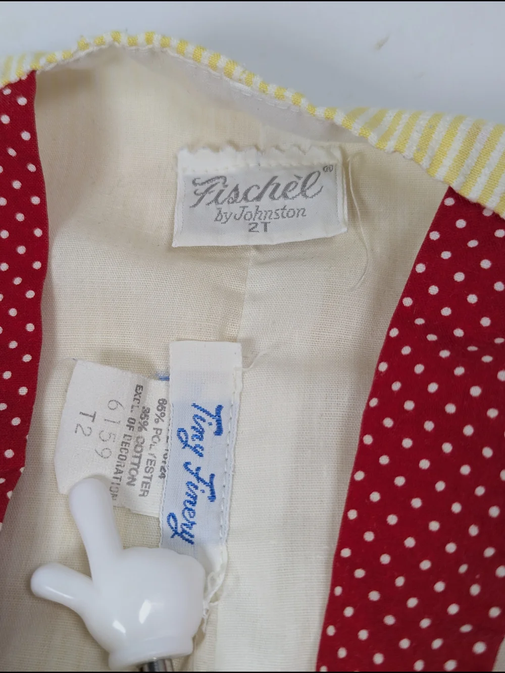 VTG 1980s Fischel Johnston Cowboy Appliqué Yellow Seersucker Overalls Romper 2T
